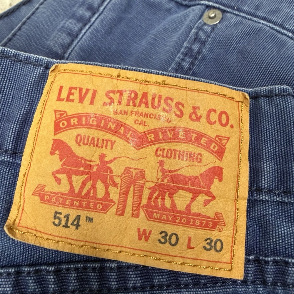 Levis 514 White Tab Blue Slim Straight Leg Pants Mens 30x30 Slacks Denim USA - Picture 5 of 13